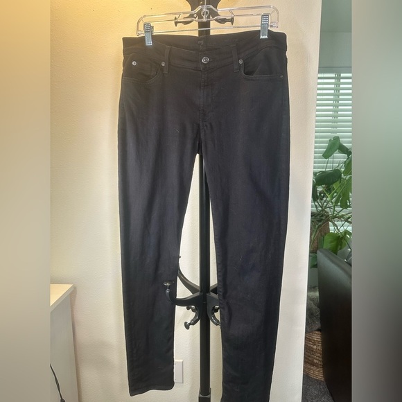 7 For All Mankind - “The Slim” Black Women's Jeans, Size 31 - Picture 2 of 10